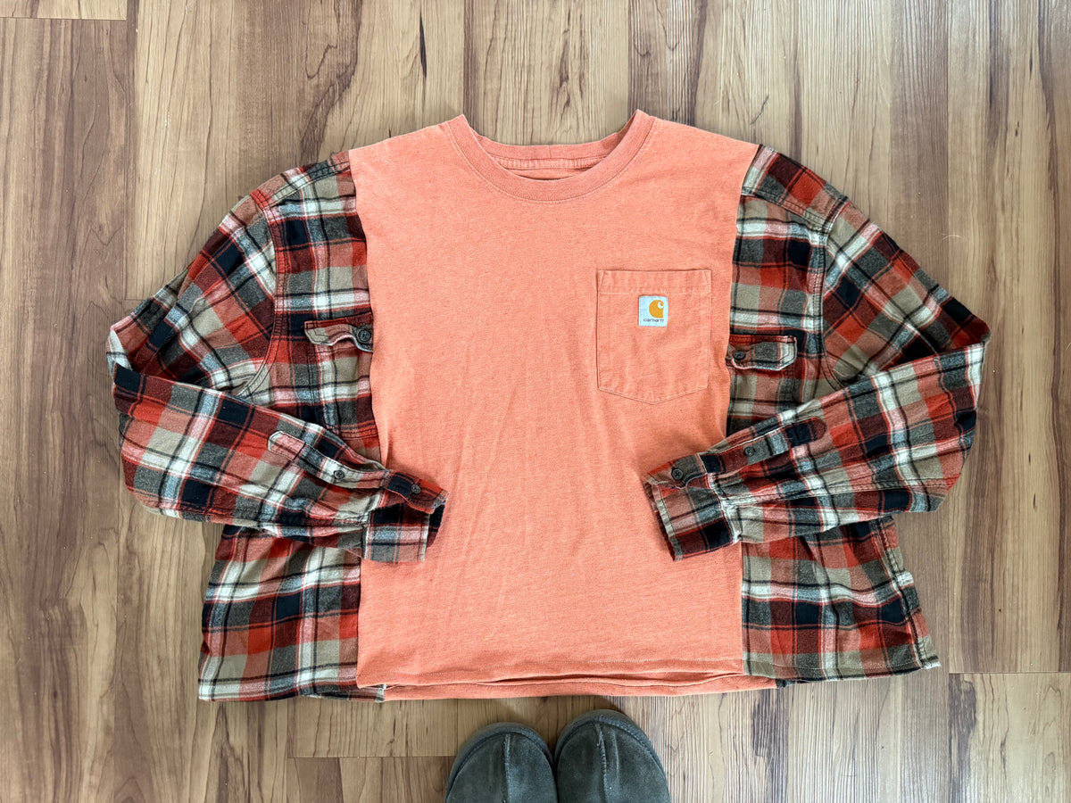 Orange flannel tee (L/XL)