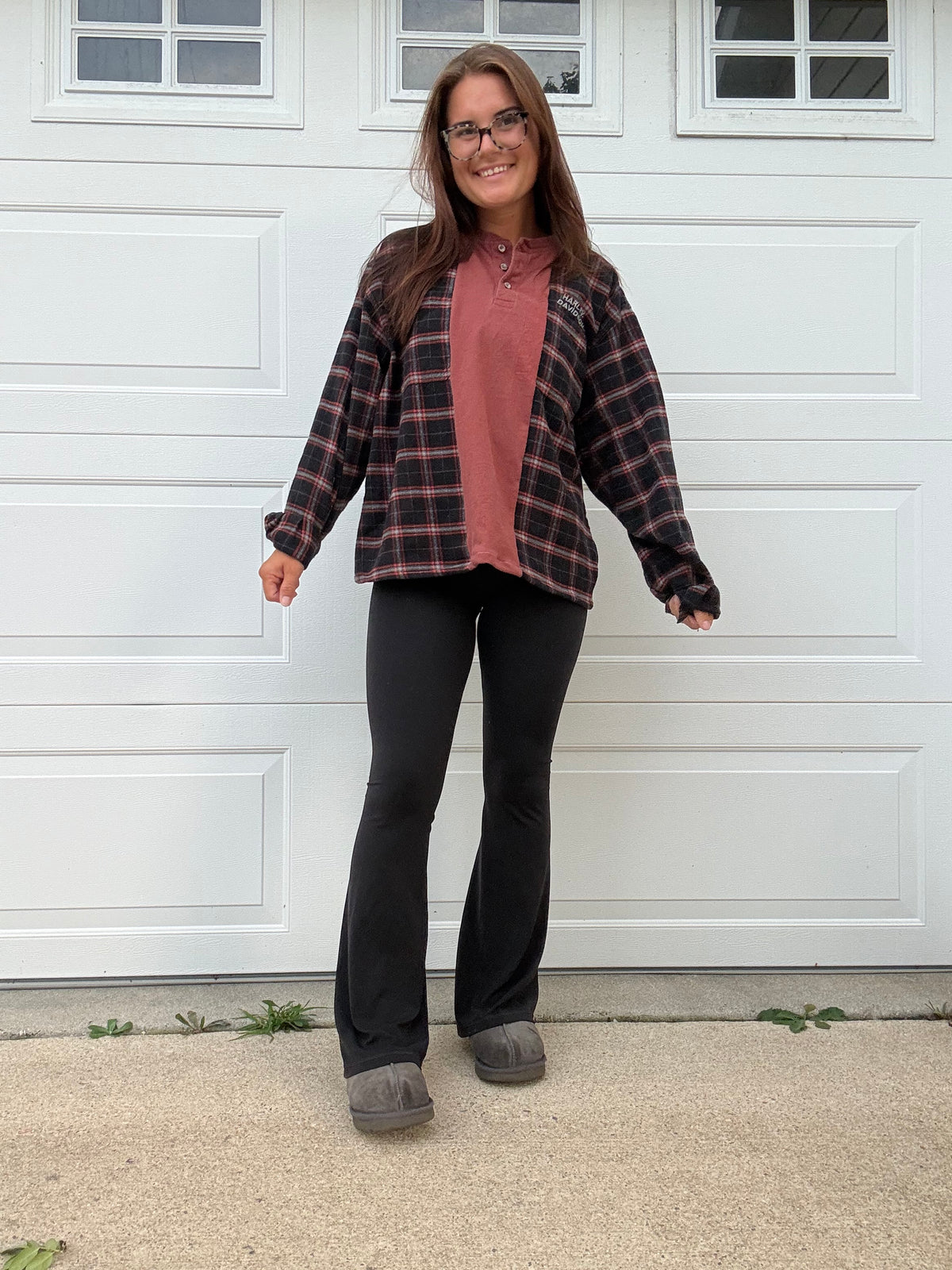 Rust flannel tee (M/L)