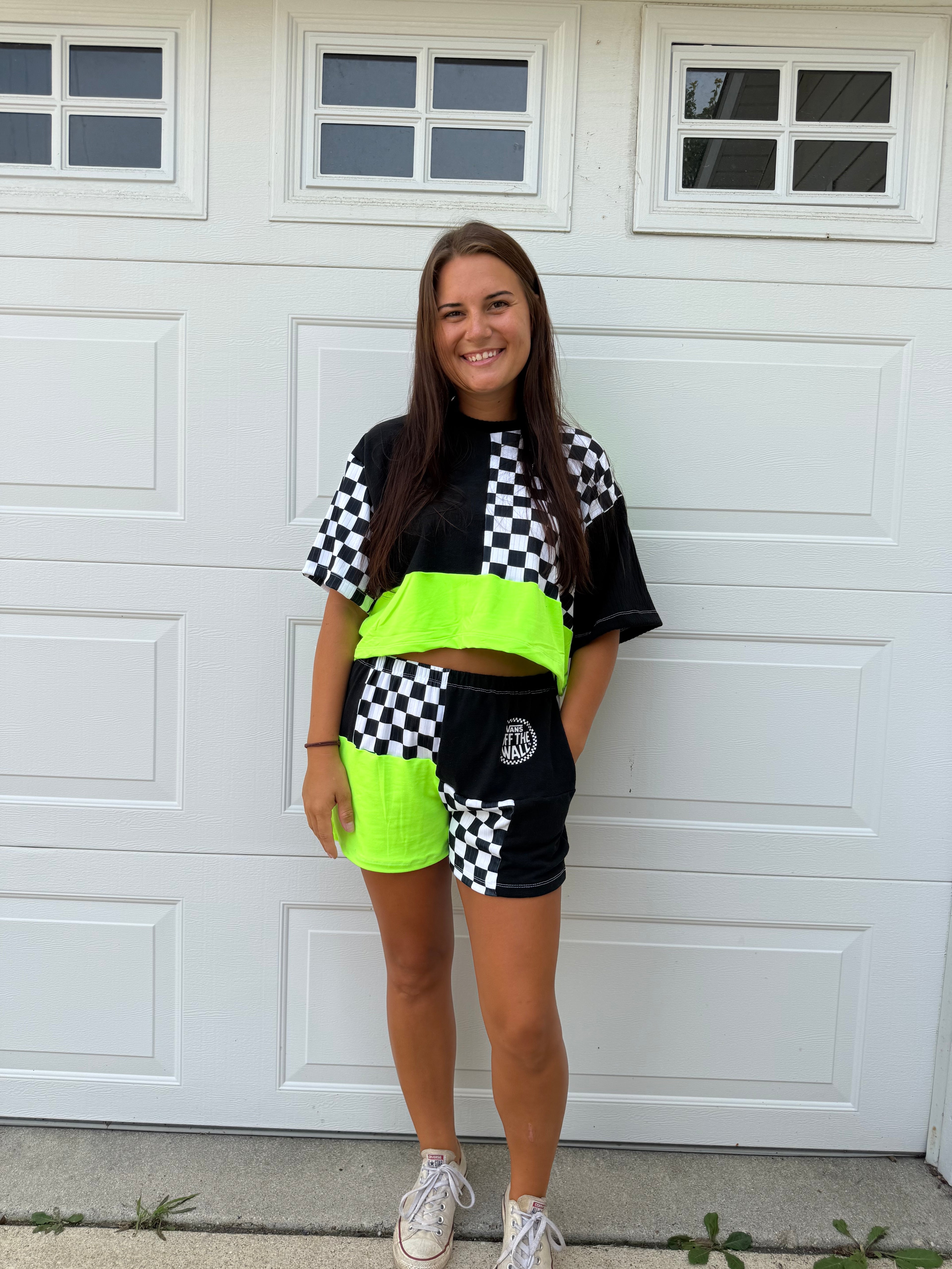 Patchwork shorts set